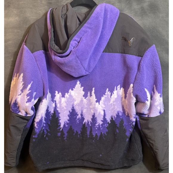 Puma Palace Palaska Fleece 1/4 Zip Jacket Purple Size SMALL - Picture 2 of 13